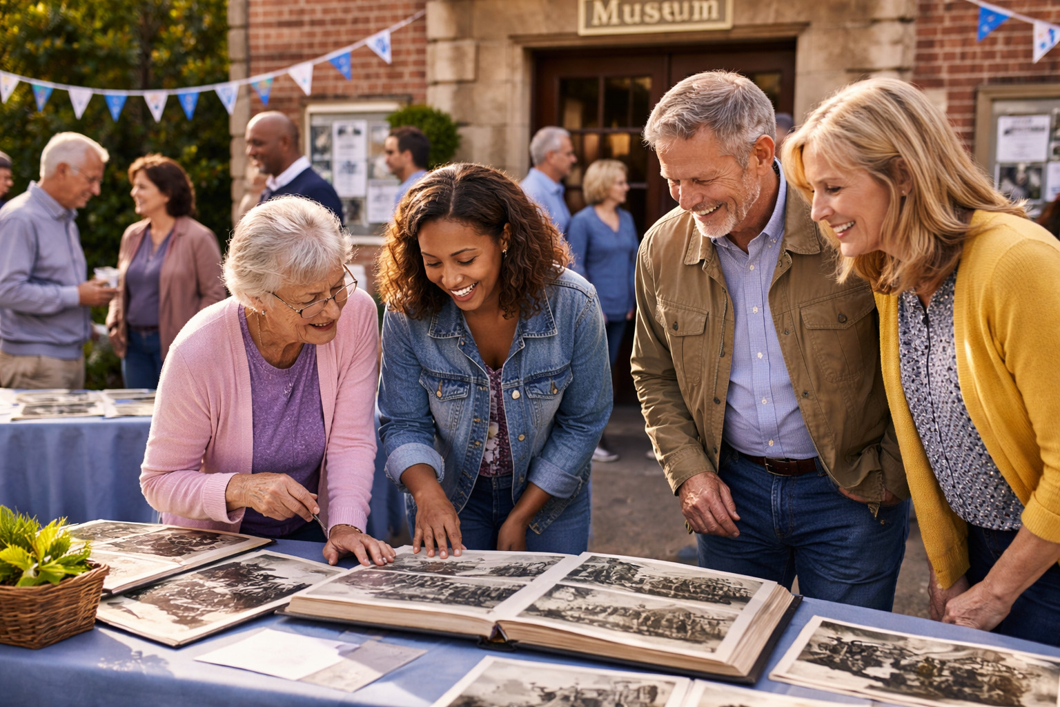 Community anniversary celebration bringing residents together to share local history and memories