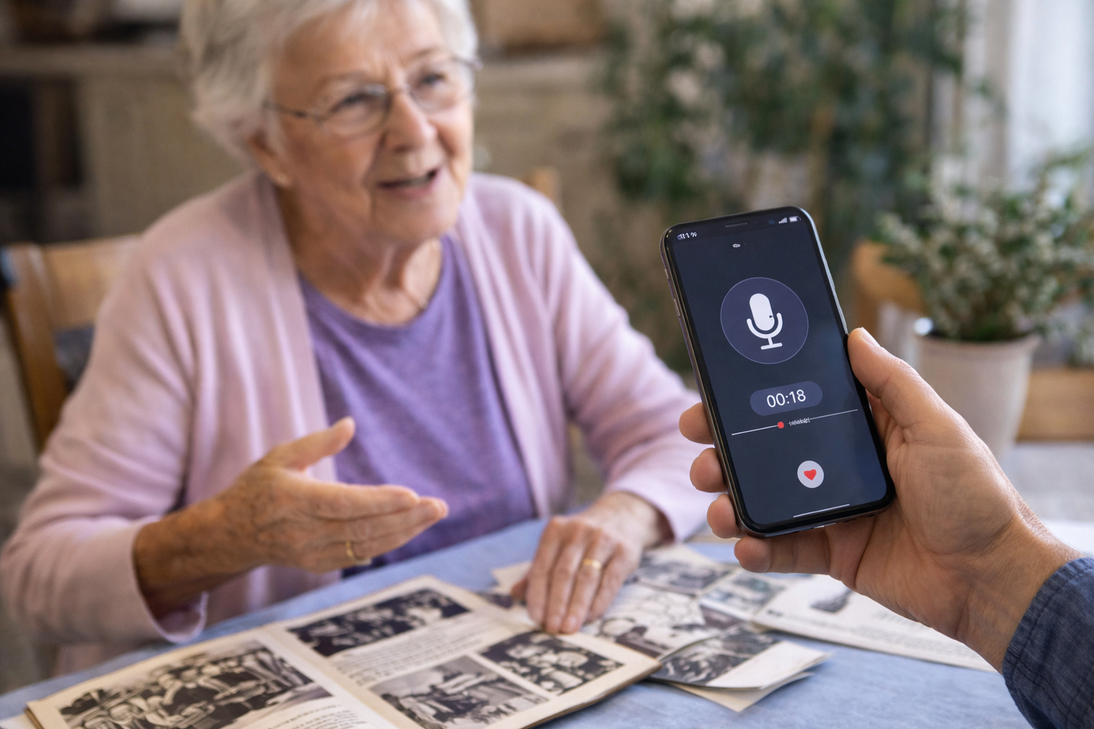 Recording oral history stories from long-time residents as part of a community anniversary project
