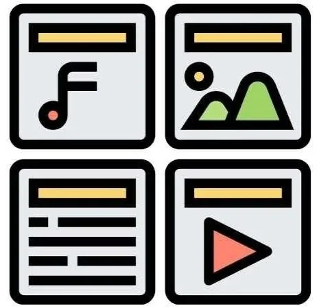 Image showing 4x icons to illustrate the different media that can be included in a digital time capsule.
