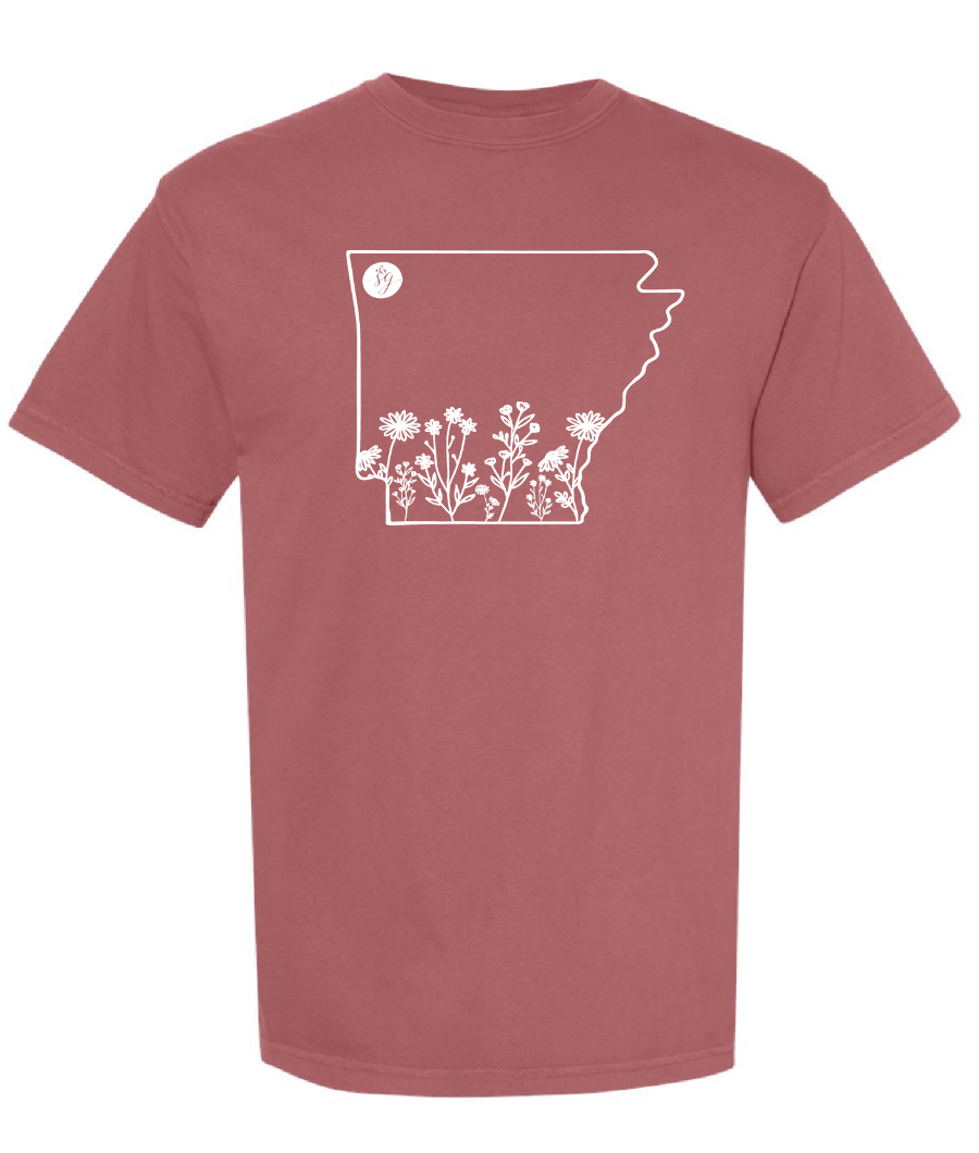 Floral AR Tee (Crimson)