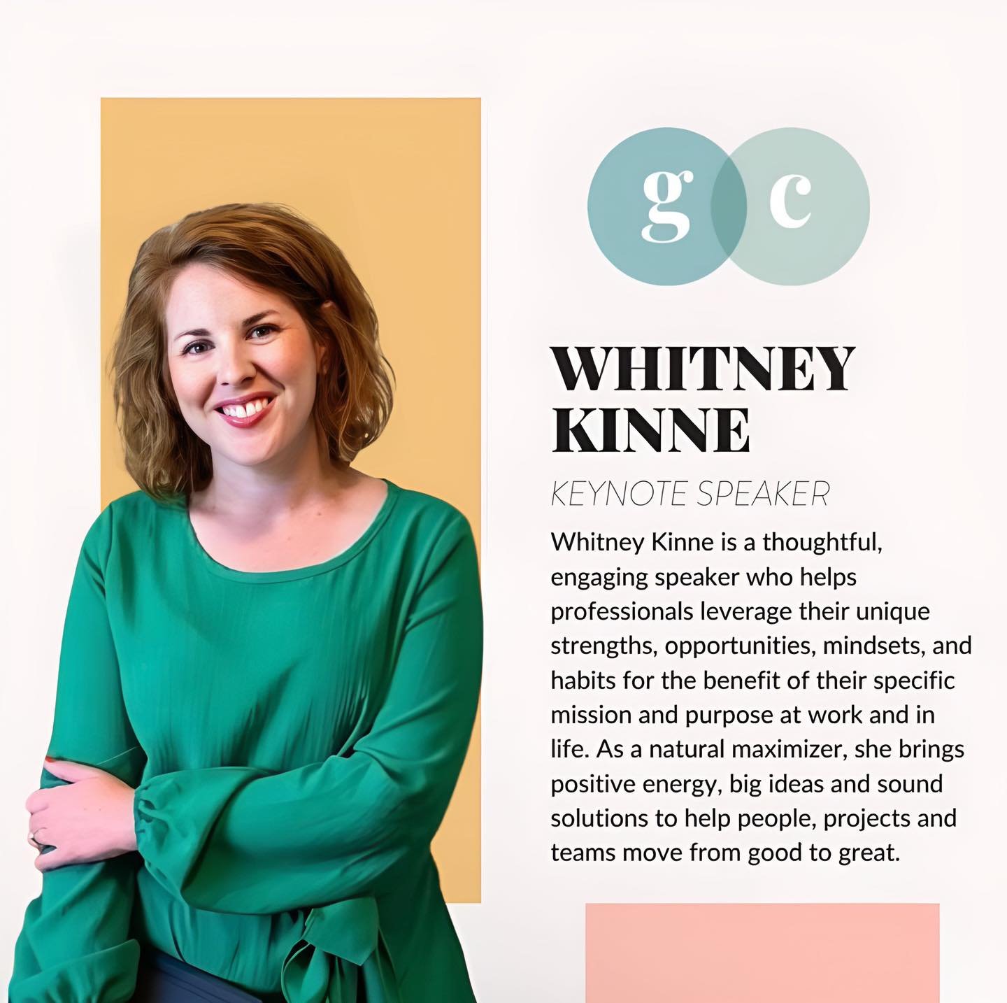 Friends, we are so excited to introduce one of our keynote speakers for Grace Collaborative, Whitney Kinne!

For as long as she can remember, Whitney&rsquo;s dad encouraged her to &ldquo;show some leadership.&rdquo; Those three words, along with year
