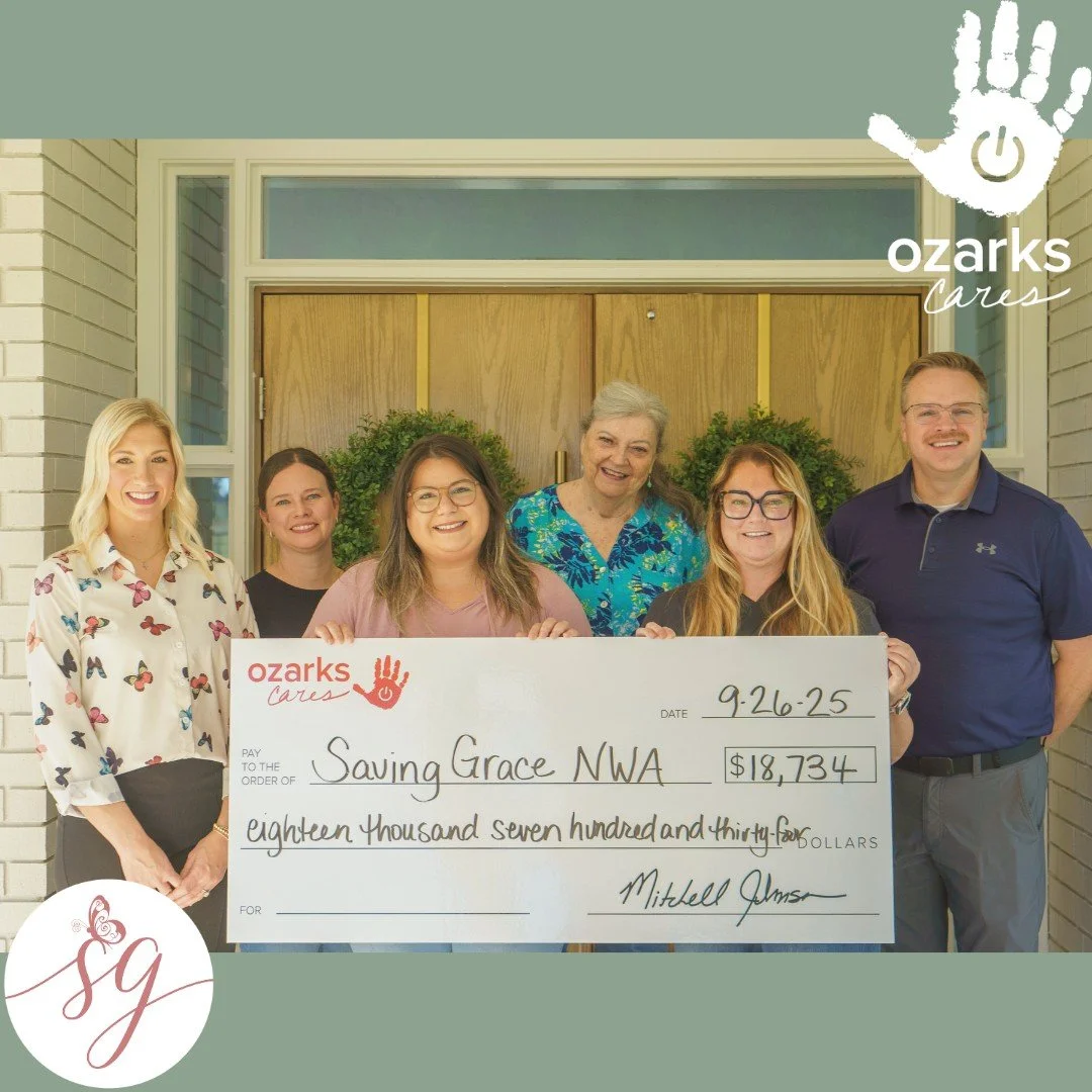 We&rsquo;re so honored to receive the Ozarks Cares Grant from our friends at Ozarks Electric Cooperative! 💛 Their team came out to tour the Grace House and were deeply moved by the mission and stories that fill these walls.
Ozarks Electric&rsquo;s e
