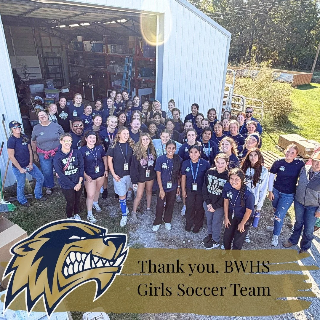 A huge thank you to the Bentonville West Girls Soccer team for spending the day with us at the farm! 🌾⚽

These incredible young women rolled up their sleeves, learned about Saving Grace, and experienced what true servant leadership looks like in act