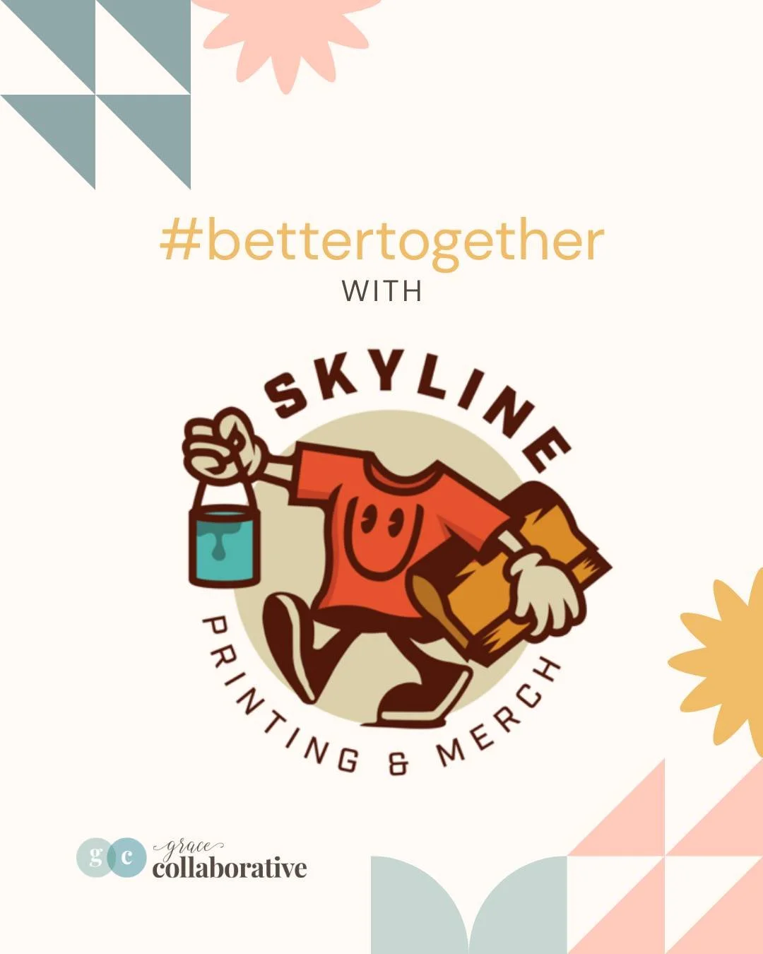 ✨ COMMUNITY PARTNERSHIPS LIKE THIS ARE WHAT GRACE COLLABORATIVE IS ALL ABOUT ✨

A HUGE thank you to Skyline Printing &amp; Merch for becoming an in-kind sponsor for Grace Collaborative! 🙌🏼💛

Because of their incredible generosity, our attendees wi