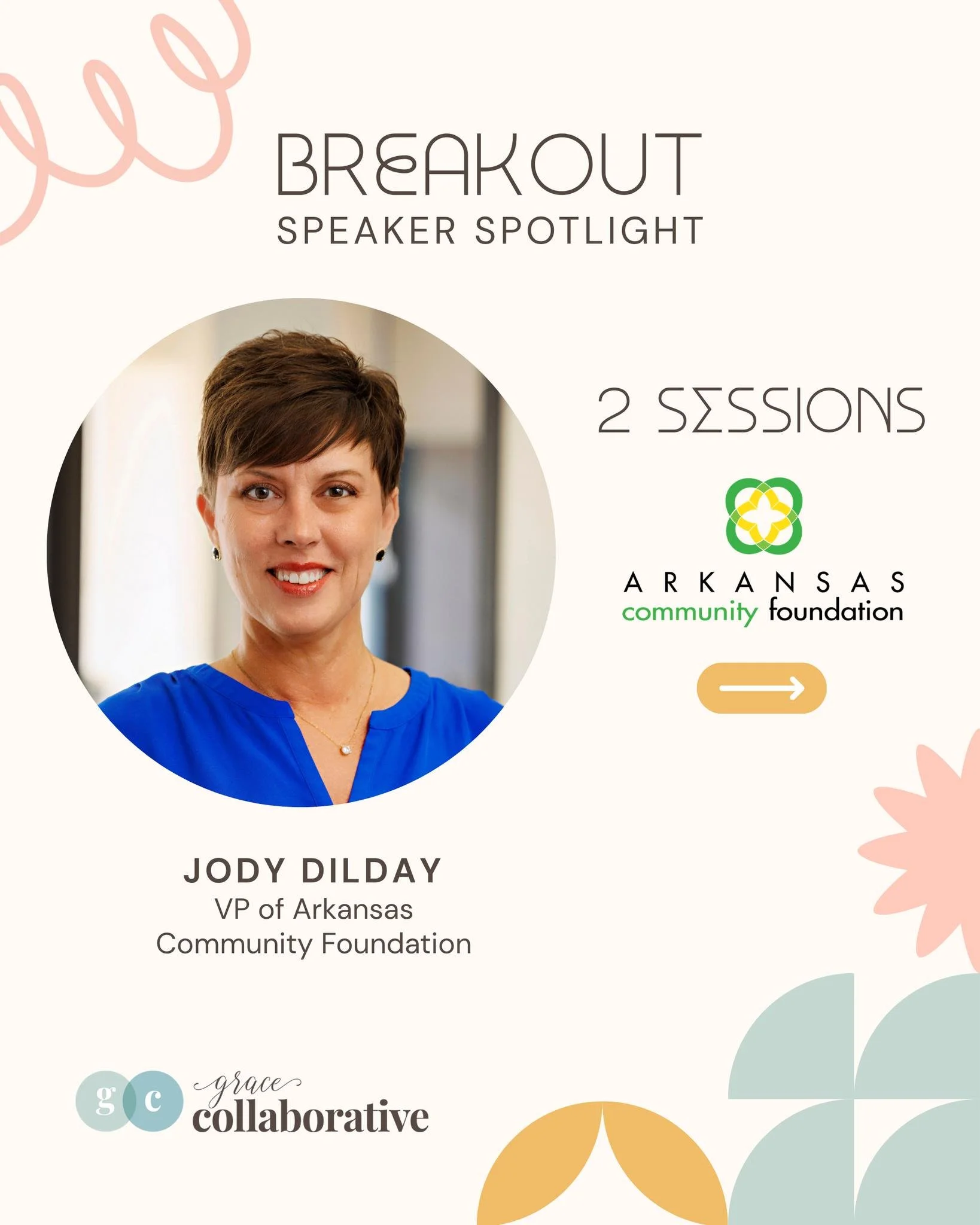 ✨ Breakout Speaker Spotlight ✨

We are excited to welcome Jody Dilday as a breakout speaker for Grace Collaborative! 💛

Jody will be leading two powerful sessions focused on long-term sustainability and legacy giving for nonprofits and ministries:

