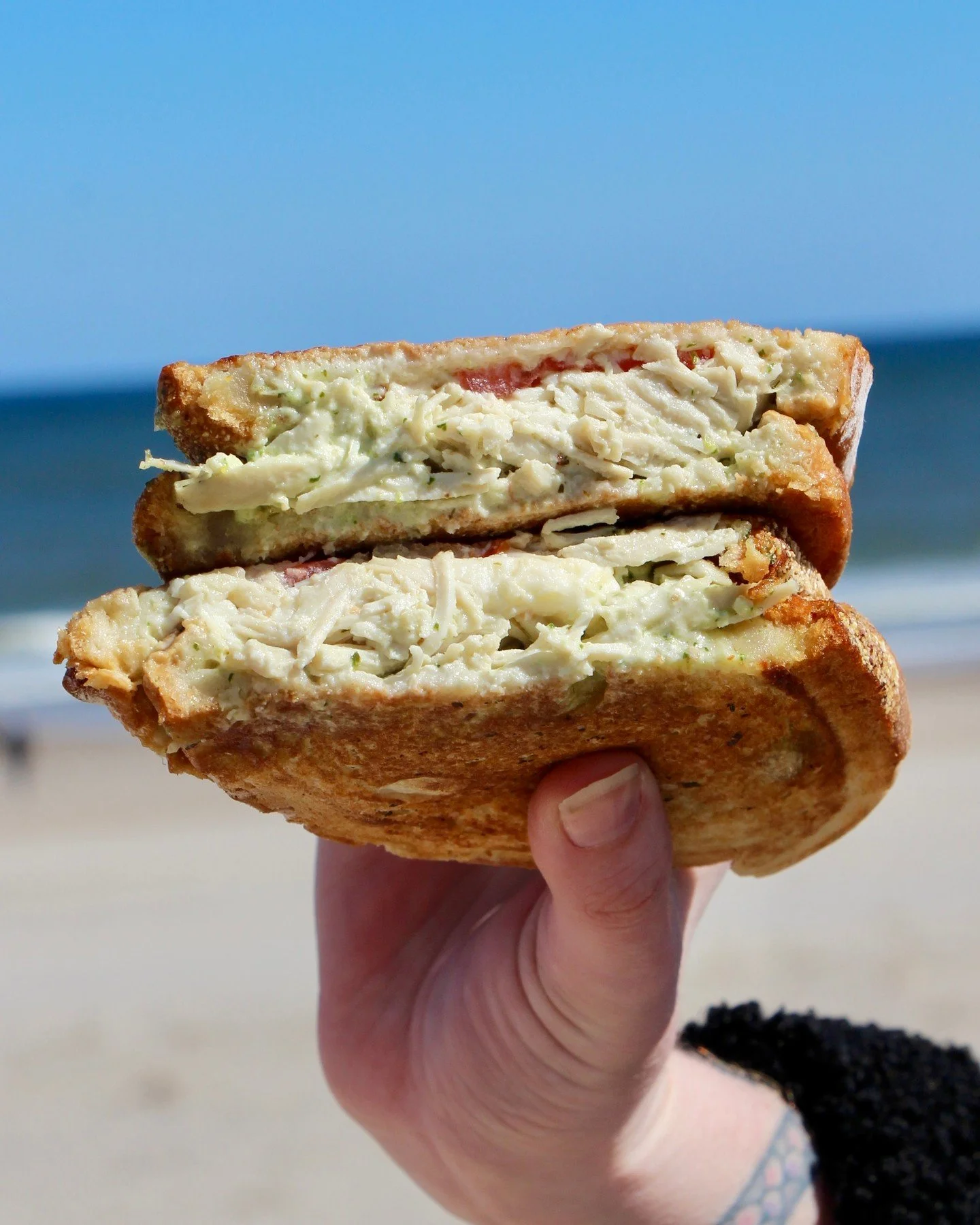 Hot off the press and dangerously good. Chicken pesto melts just hit different. 🔥