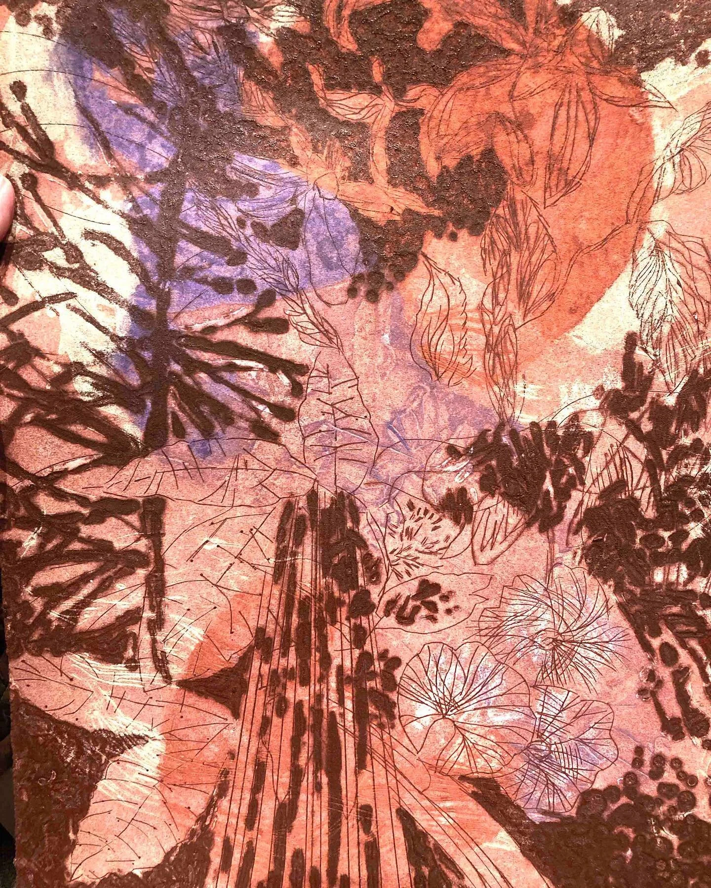 First print of the year:a creative morning @artacademyprint and the exuberant @annabelcrowther