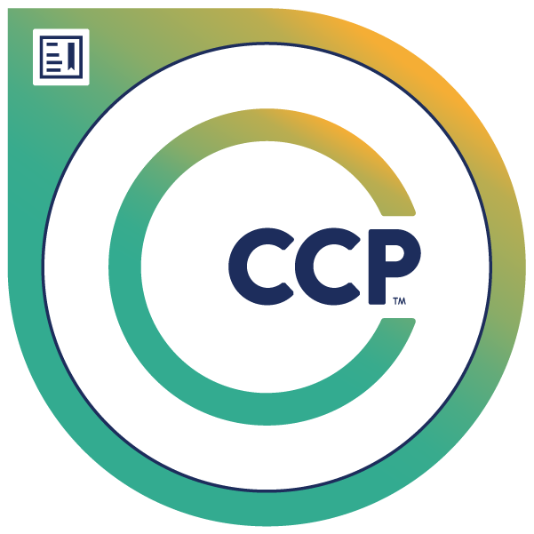 CCP badge indicating that members of our team are certified as CMMC Certified Professionals.