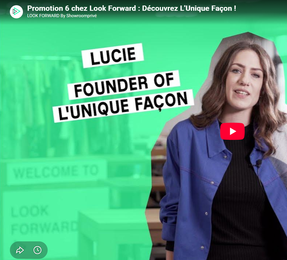Portrait de Lucie Mestre réalisé lors de l'intégration de l'incubateur LOOK FORWARD de Showroomprivé.