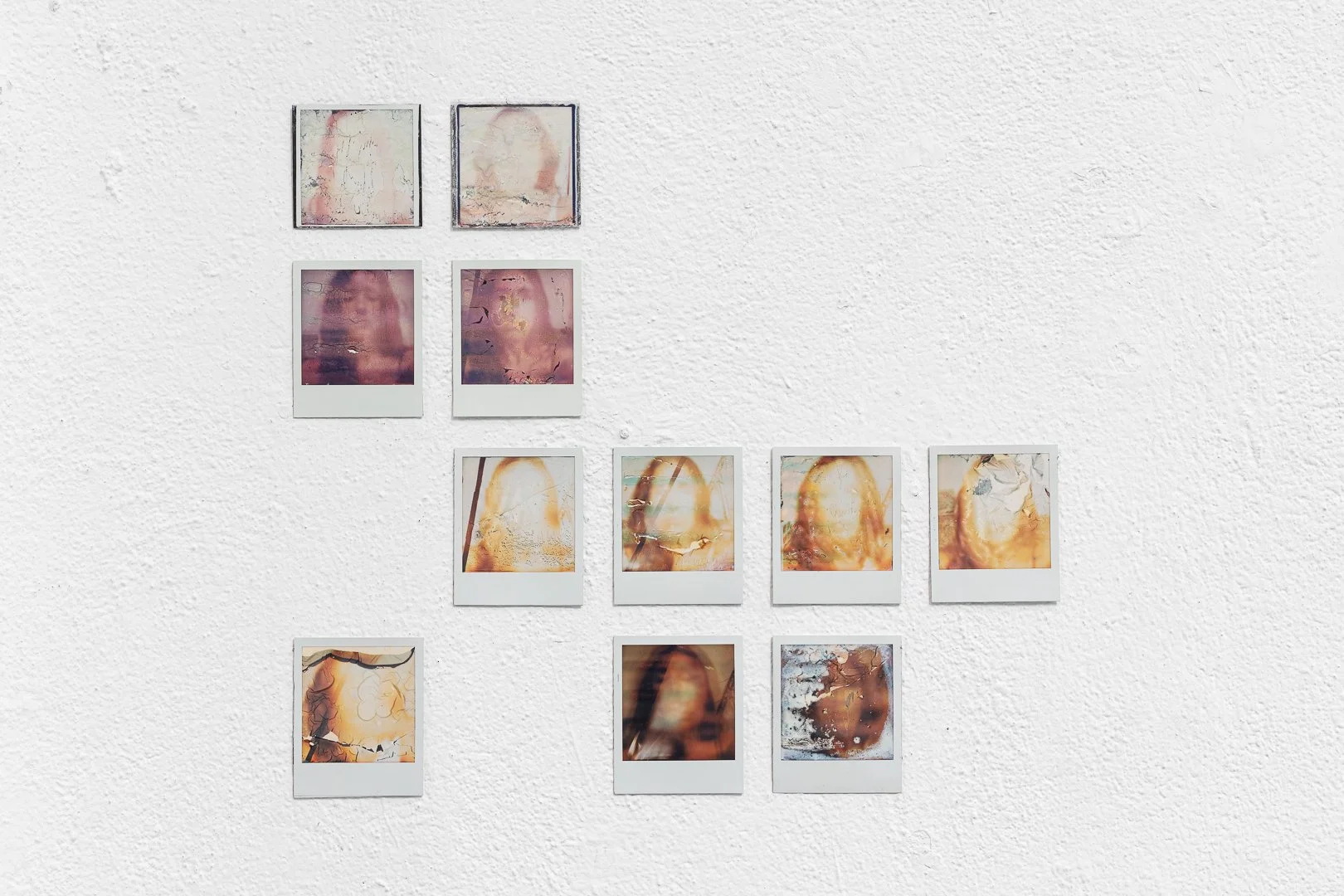Kim Winder, 09.06.26 – 03.08.26. Ongoing series. Polaroids, Tagus’s river salty water, iron oxidize, 12 x 17 cm,
2026