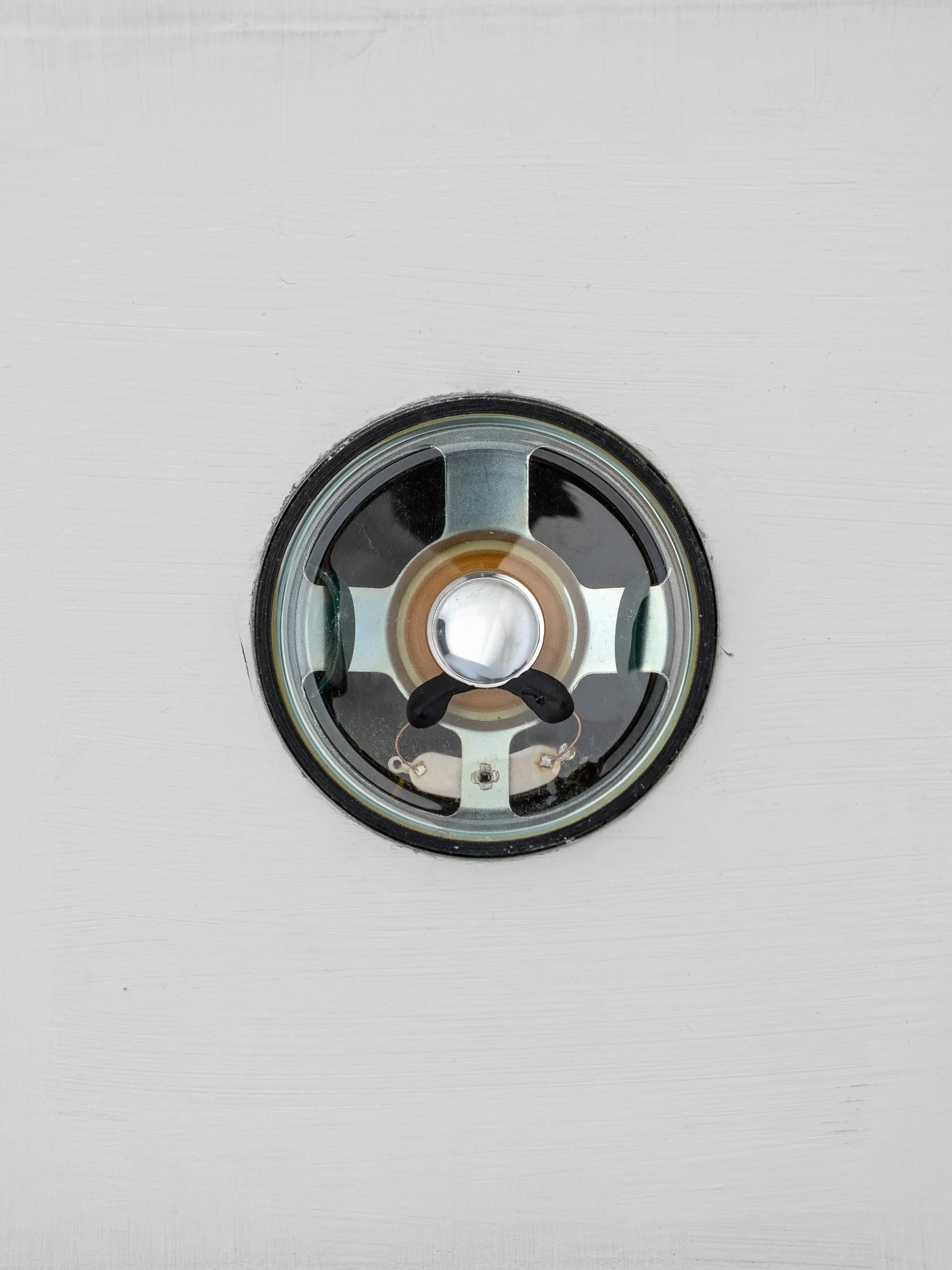 Linda Zagidulina, The Chime Orchestra. Arduino, re-assembled portable radio, amplifier, sensors, soundtrack, wind speed data, humidity data, wind direction data, 12 x 29 x 70 cm, 2026.