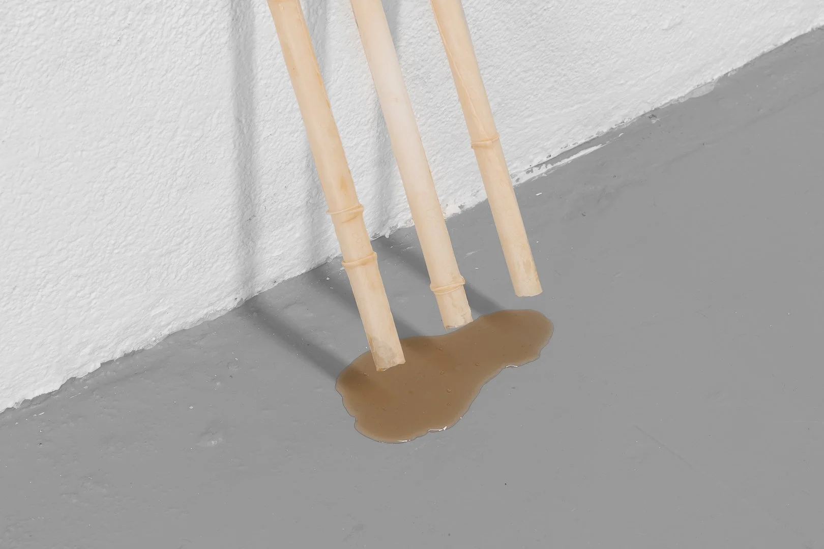 Francisco Pinto de Almeida, Life’s Insistence. Látex, tubo de acrílico, mel e aço inoxidável, 241 x 16,5 x 26 cm, 2025
