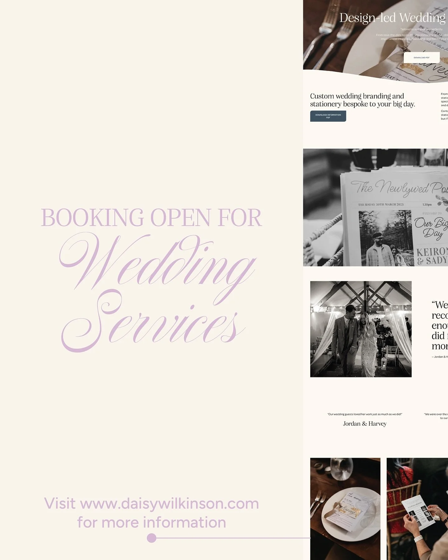 From save-the-date to on-the-day stationery, your wedding stationery is important to create a cohesive look and feel for your special day. Custom designs suited to your exact specifications and desired style. 

Contact me to get started with creating