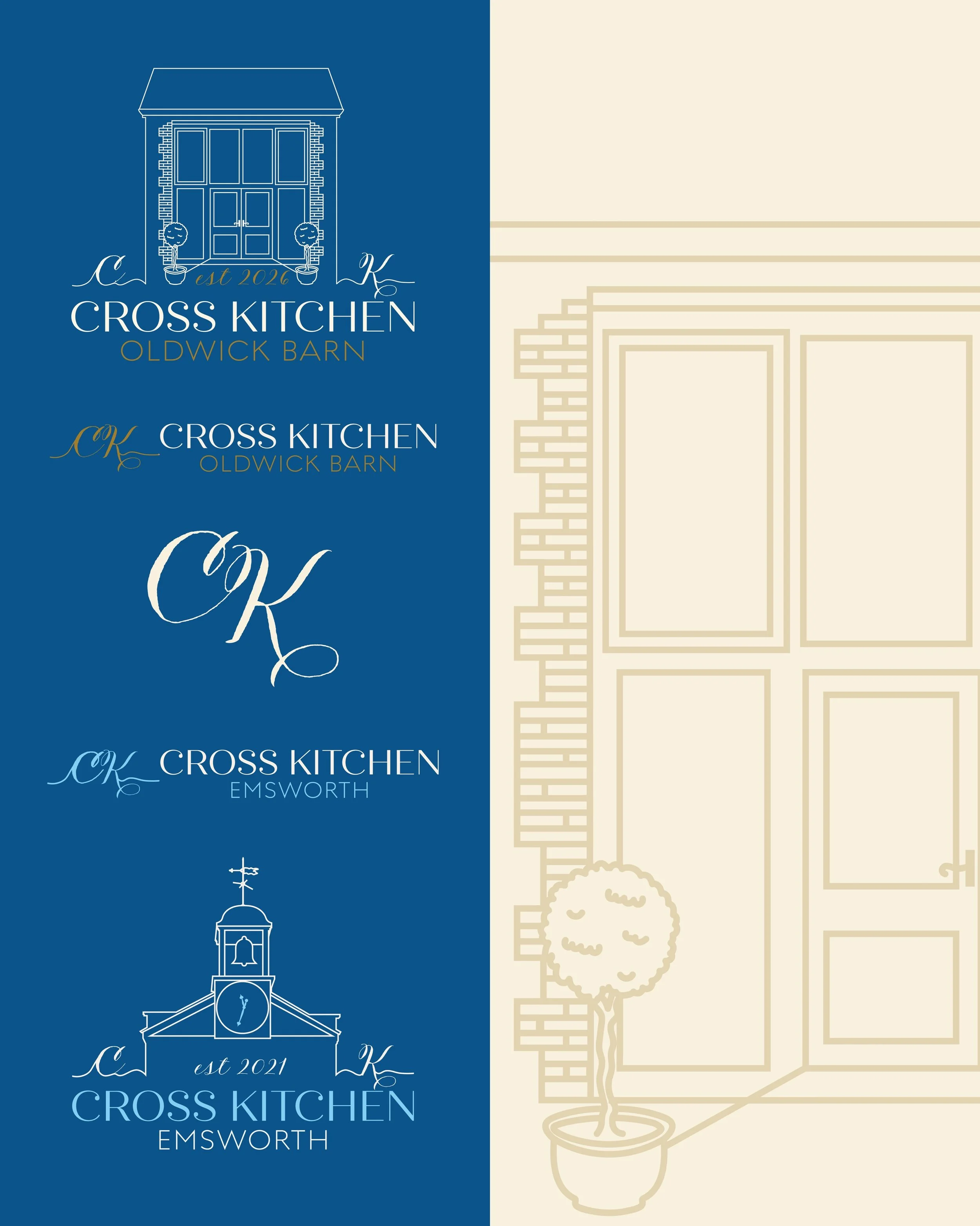 @crosskitchenemsworth has expanded and @crosskitchenoldwick is now open in the lovely rural countryside 🍴

I created a new illustration for Oldwick&rsquo;s logo to remain cohesive with the existing identity of the Emsworth location but to ensure the