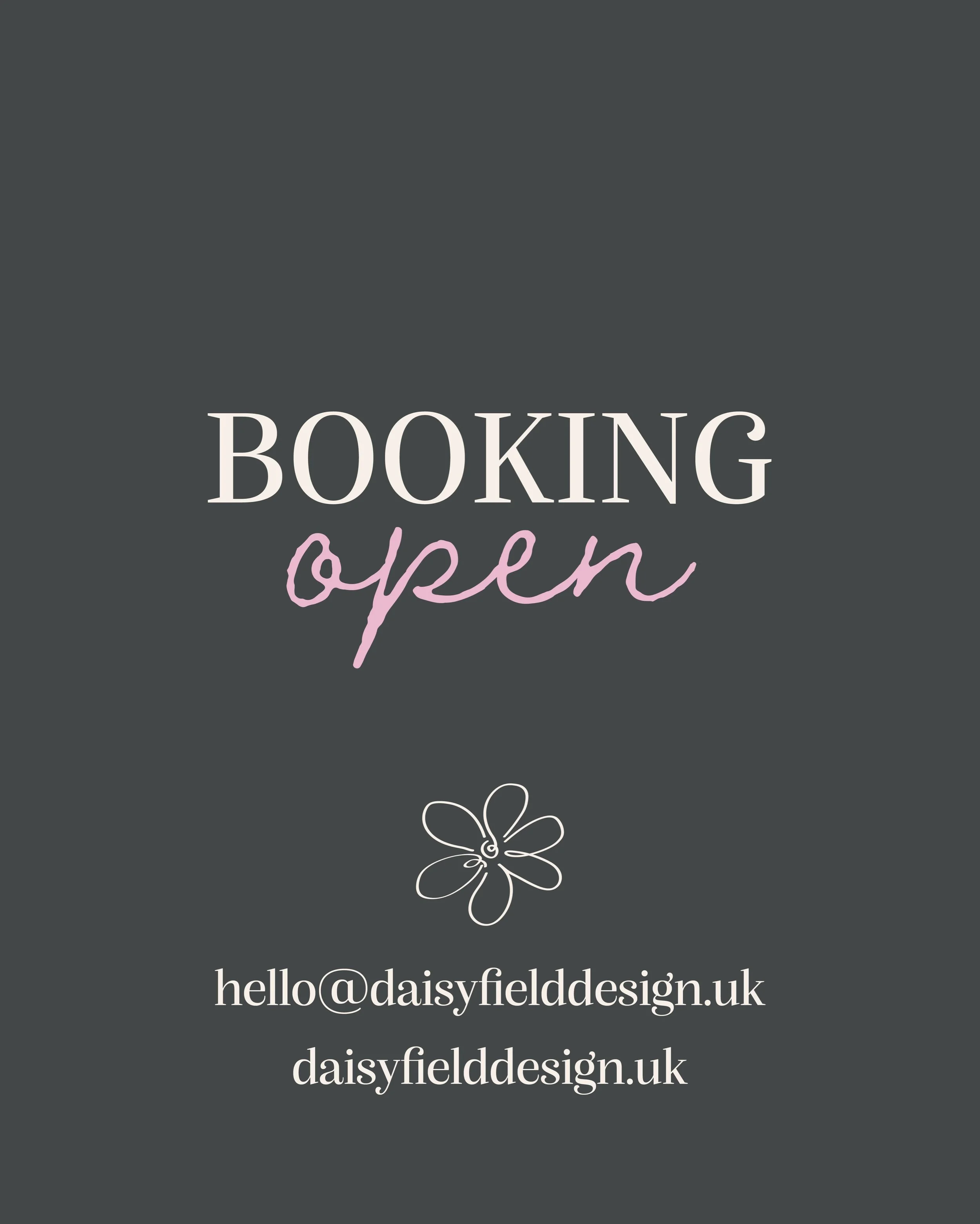 DM or email me at hello@daisyfielddesign.uk with any questions ✨

Visit daisyfielddesign.uk for a closer look at my recent projects and further information about what I can do to help you!

#graphicdesigner #branding #logodesign #weddingstationery