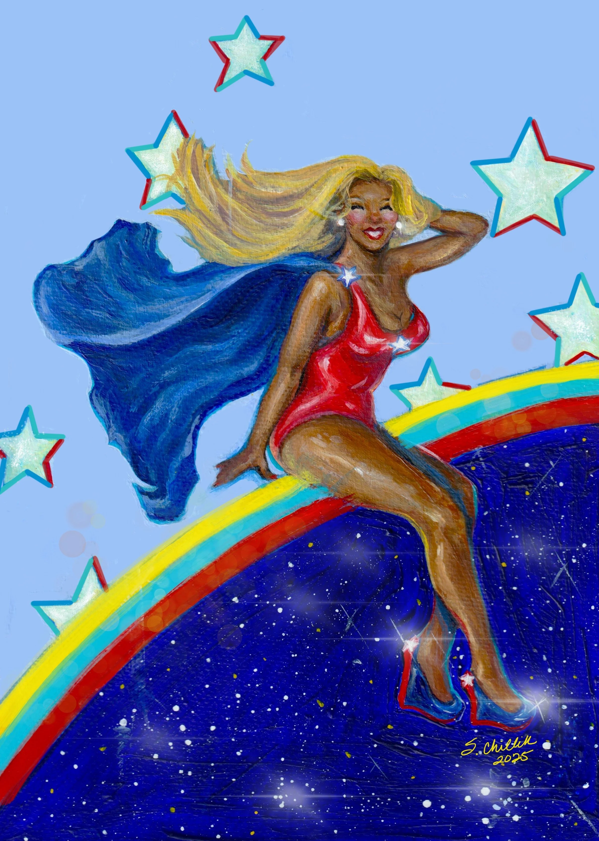 Blondie, 8x11, Acrylic and Digital,2025.jpeg