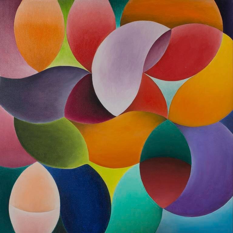Siri Berg (1921-2000) The Prime of Life , 1968, Oil on canvas, 28 x 28 in (71.1 x 71.1 cm) Collection Herbert F. Johnson Museum of Art , Cornell University. Gift of Helen Mettler, Class of 1955 (81.031)