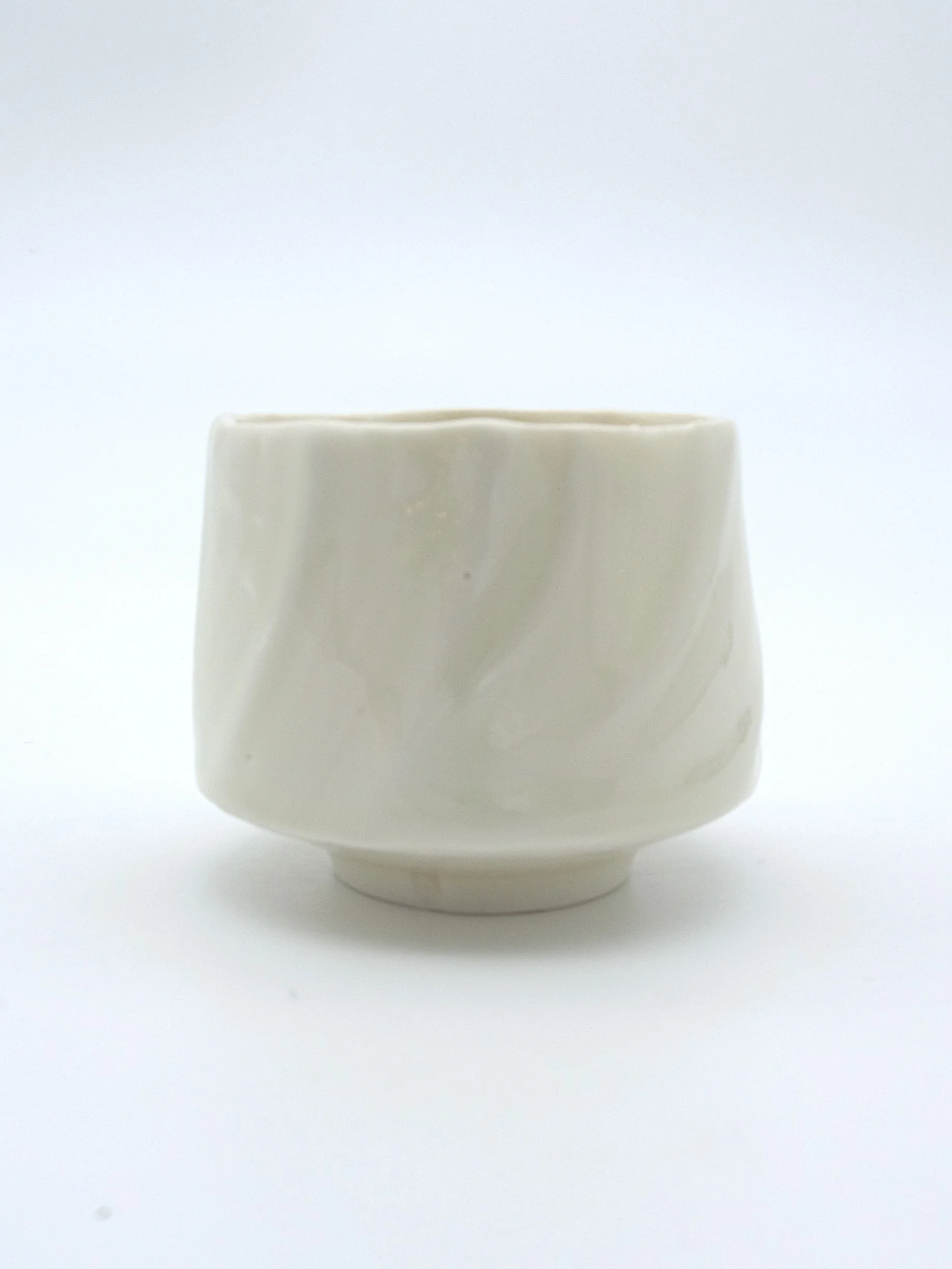 15. Porcelain Teadram with Textual Hakeme Brushwork