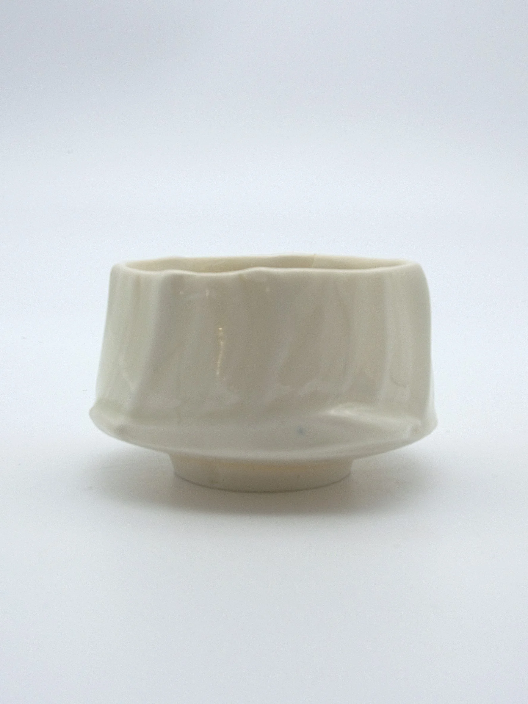 11. Porcelain Teadram with Textual Hakeme Brushwork