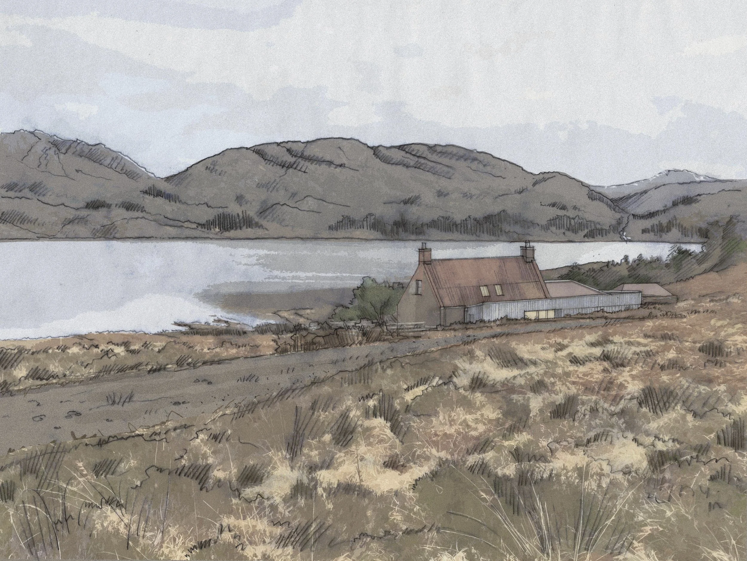 Harford-Cross Architects refurbishment and extension of a Scottish cottage in Wester Ross near Gairloch