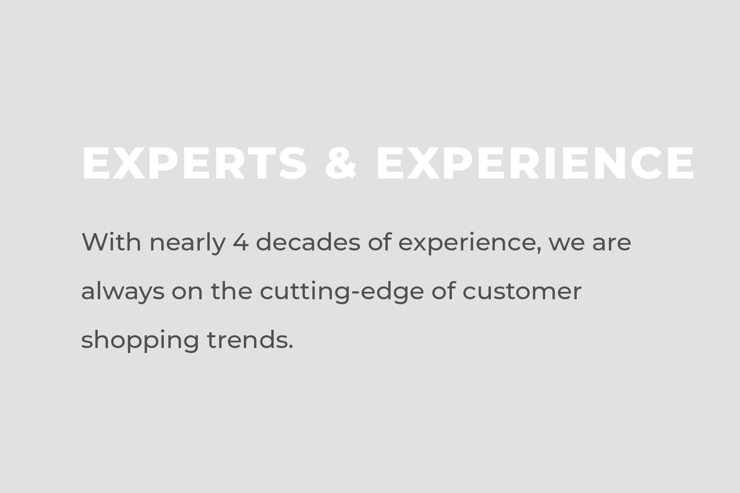 Experts &amp; Experience