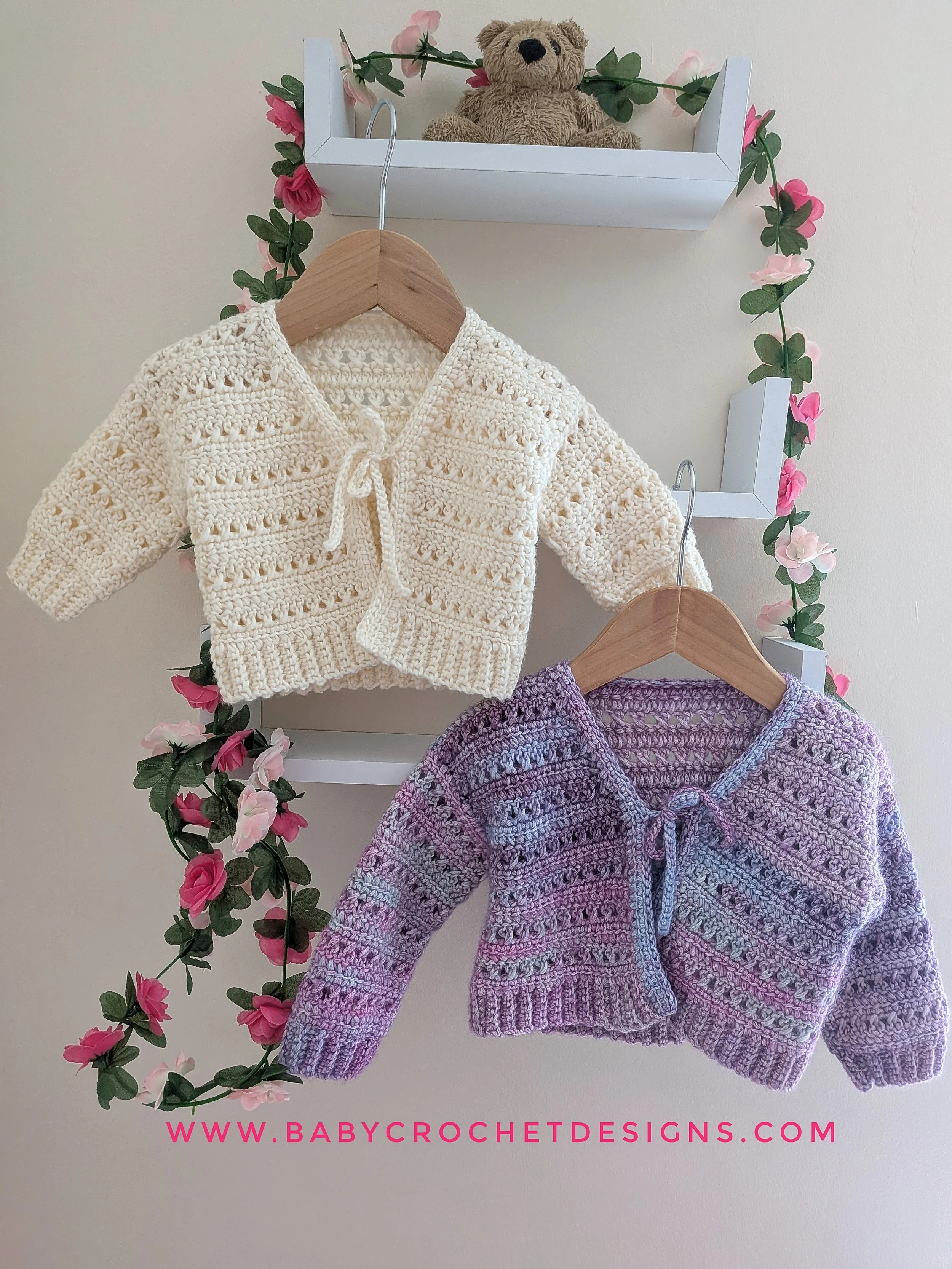 little spring cardigan crochet pattern baby child kids tie front summer cropped