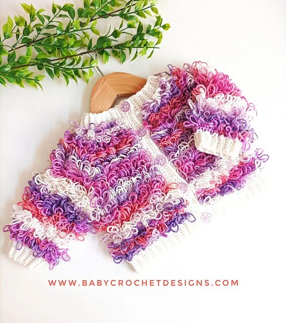 loopy cardigan lots of loops jacket crochet pattern baby child kids