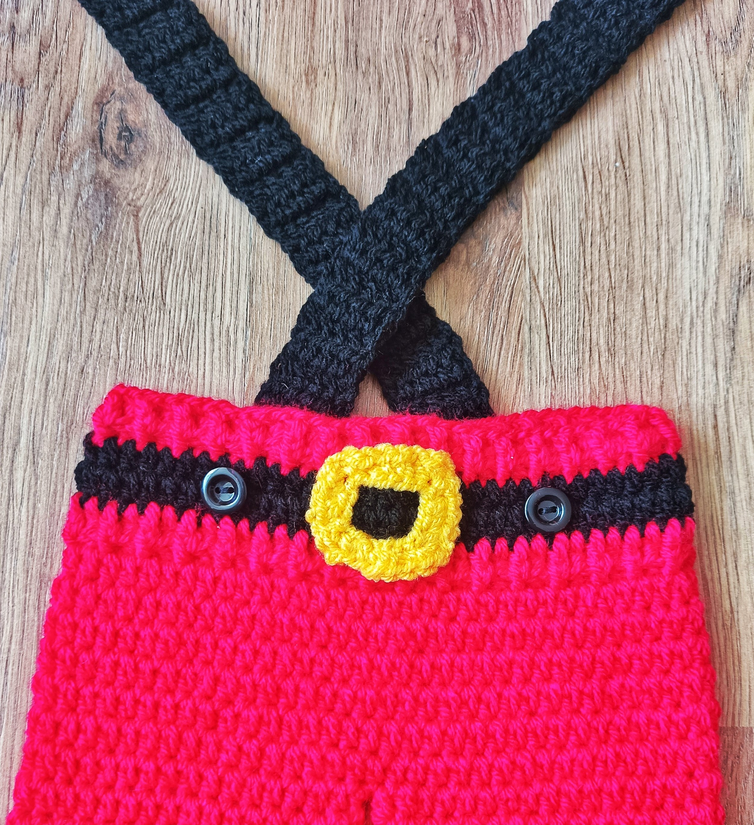Sew buttons at each side of buckle