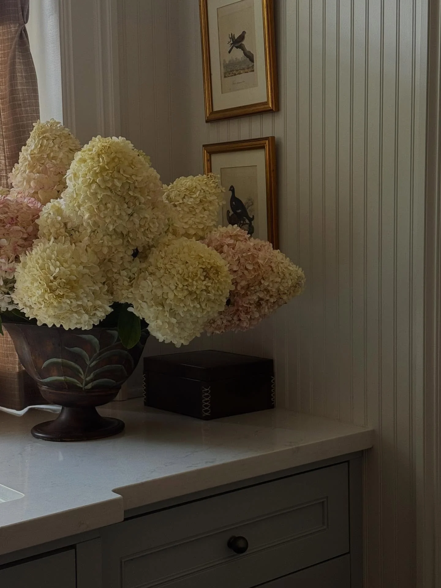 The deer didn&rsquo;t touch my parent&rsquo;s hydrangeas. And the $4 thrifted vessel&hellip;thanks mom 🤎
&bull;
&bull;
&bull;

#hilaryramsayinteriors
#hydrangeas 
#deerrepellent 
#LuxuryNewBuild
#LuxuryHomeDesign
#LuxuryInteriors
#CustomHomeDesign
#