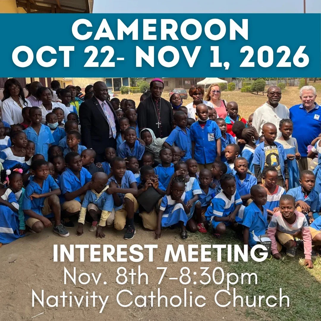Cameroon Mission Trip Info Meeting Saturday! 

Join us 7&ndash;8:30 PM at Nativity Catholic Church to learn about our 2026 mission to Cameroon with Viridiane&rsquo;s Hope! 

Don&rsquo;t miss this chance to be part of something life-changing. 

For mo