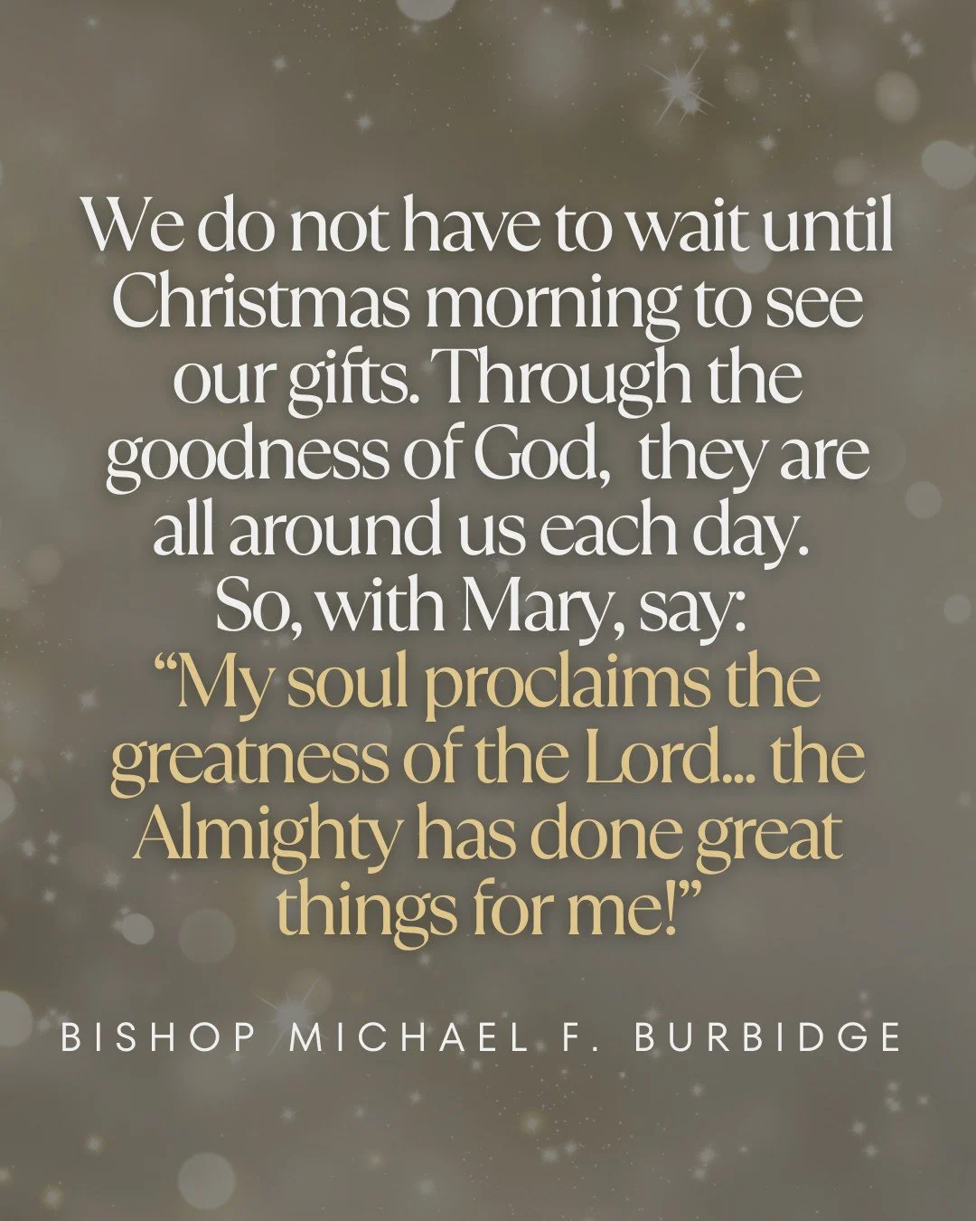 &ldquo;My soul proclaims the greatness of the Lord... the Almighty has done great things for me!&rdquo;