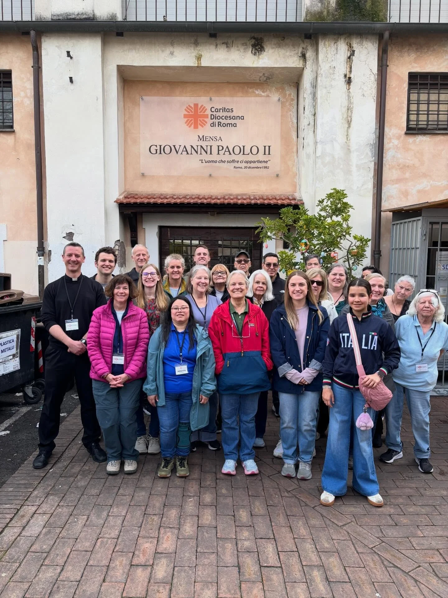 What a full final day of our pilgrimission! We served with Caritas to help feed members of the community in need in Rome. Caritas serves around 400 people every day with a free hot meal.