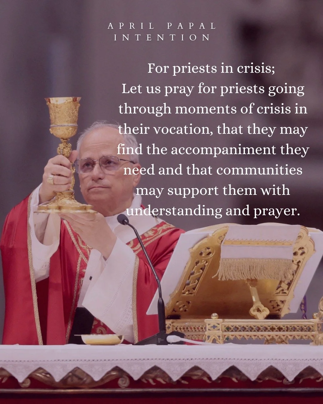Each month CBC joins our prayers with the Holy Father for his specific monthly intentions.

This month we pray "for priests going through moments of crisis in their vocation, that they may find the accompaniment they need and that communities ma