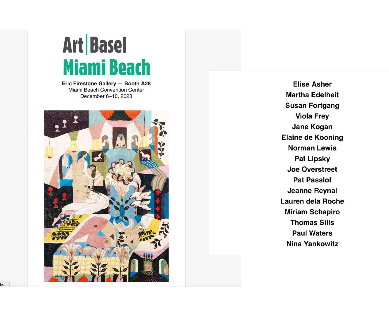 Art Basel — Miami Beach Convention Center — Miami, FL