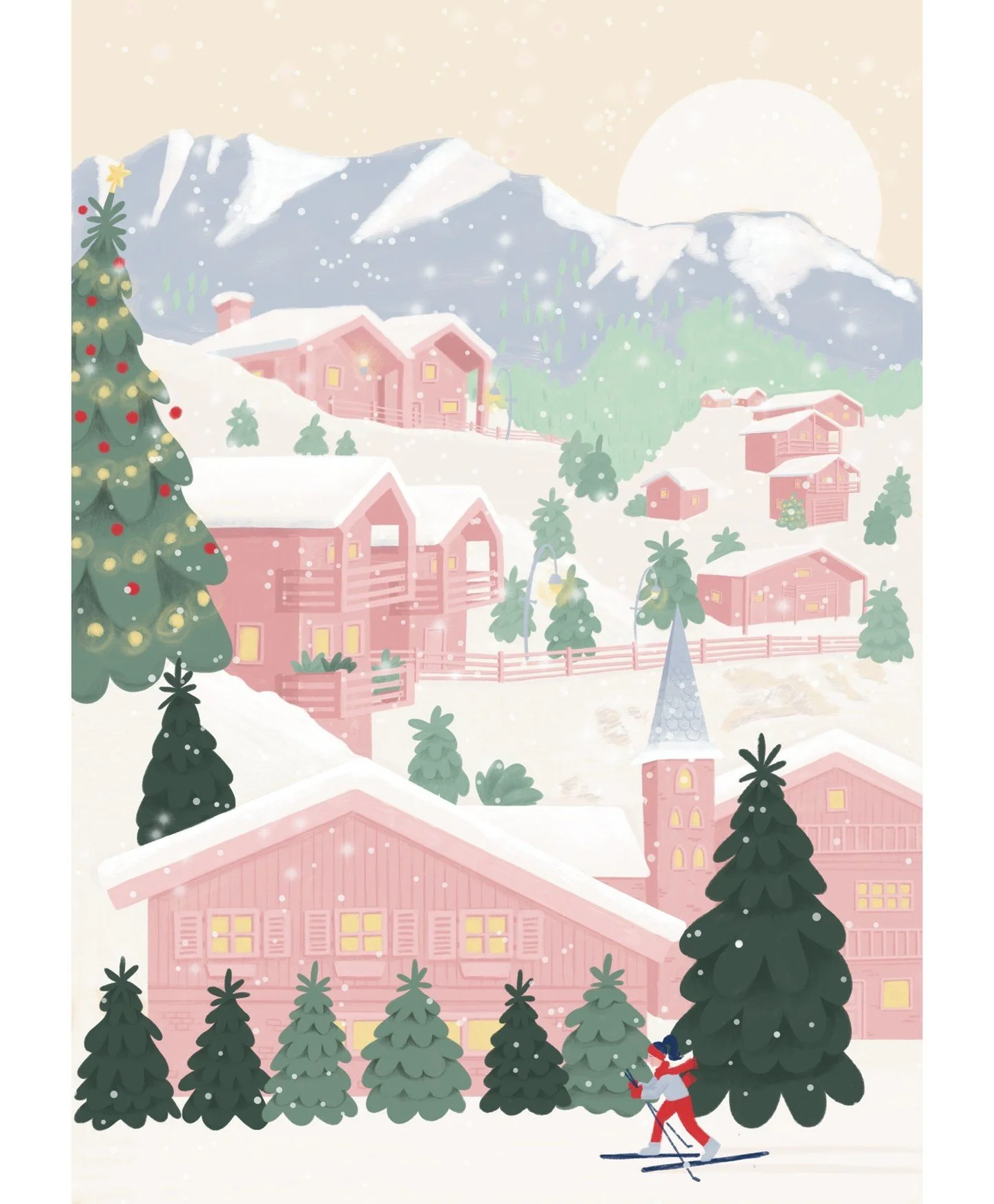 This illustration is done! Feels like it took me ages, but also kind of flew by? Anyone else feel like this sometimes? I also feel like these trees are giving away waaay too much about my personality 😅 

Available for licensing - just shoot me a DM 