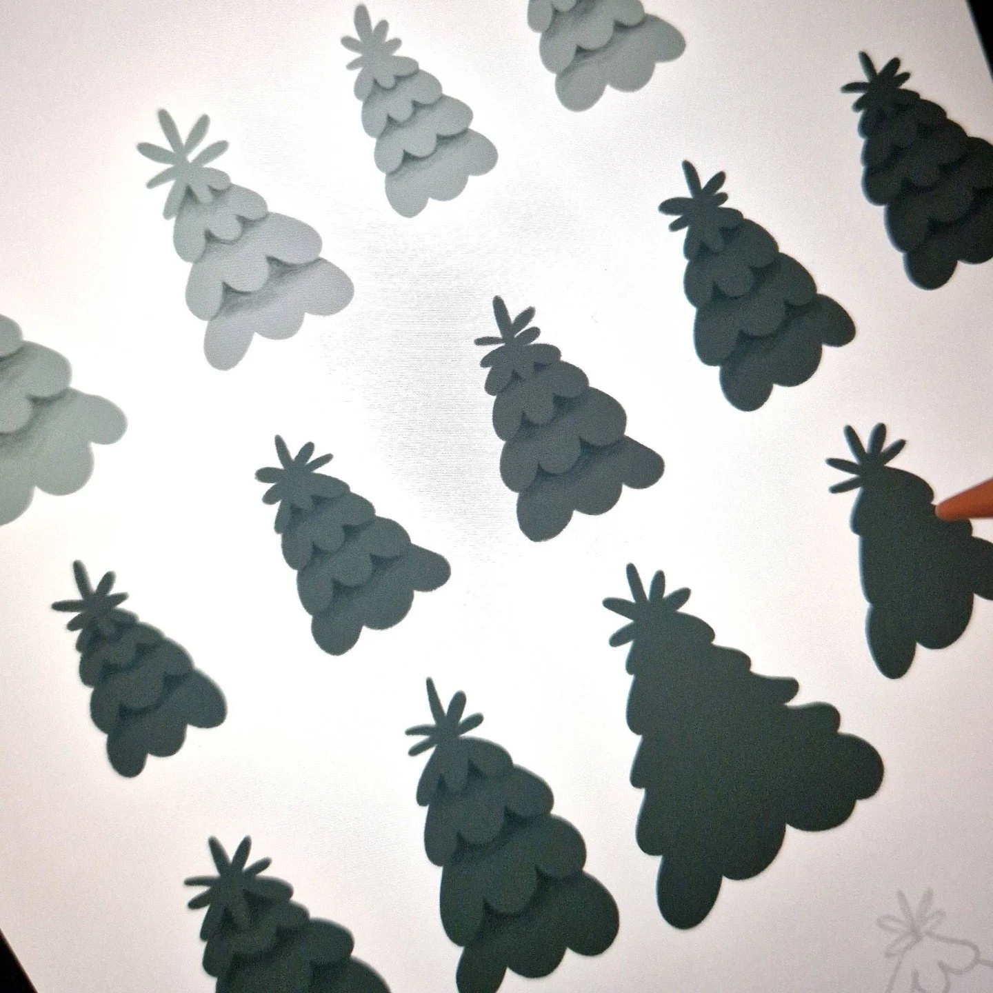 Just at quick pick of my latest tree pattern, which is slowly coming together, and I'm wondering if I'm overcomplicating things?

#surfacepattern #patterndesign #surfacedesign #textiledesign #repeatpattern #printandpattern #fabricdesign #patterncommu