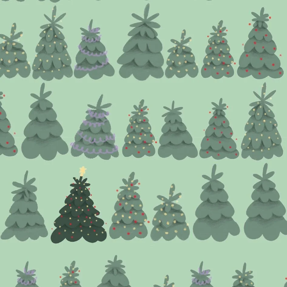 Sometimes one single tree can make a difference. PLANT A TREE! 😆

But seriously, If you can, do it, there's never enough trees.

Available for licensing 🎄

#surfacepattern #patterndesign #surfacedesign #textiledesign #repeatpattern #printandpattern