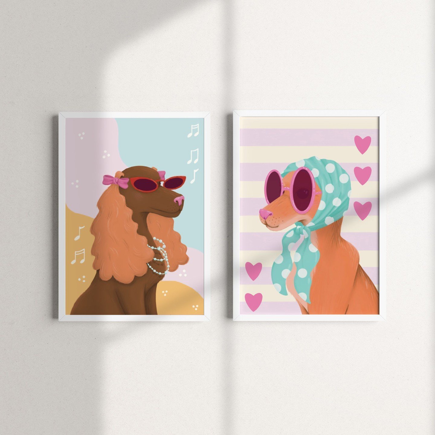 Meet the stars from my Diva Dog Diner collection 🍒
It's retro, it's a little extra, these babes got more personality than most people I know💅

This collection has it all, milkshake patterns, bold colours, the whole 50s diner energy. The kind of art