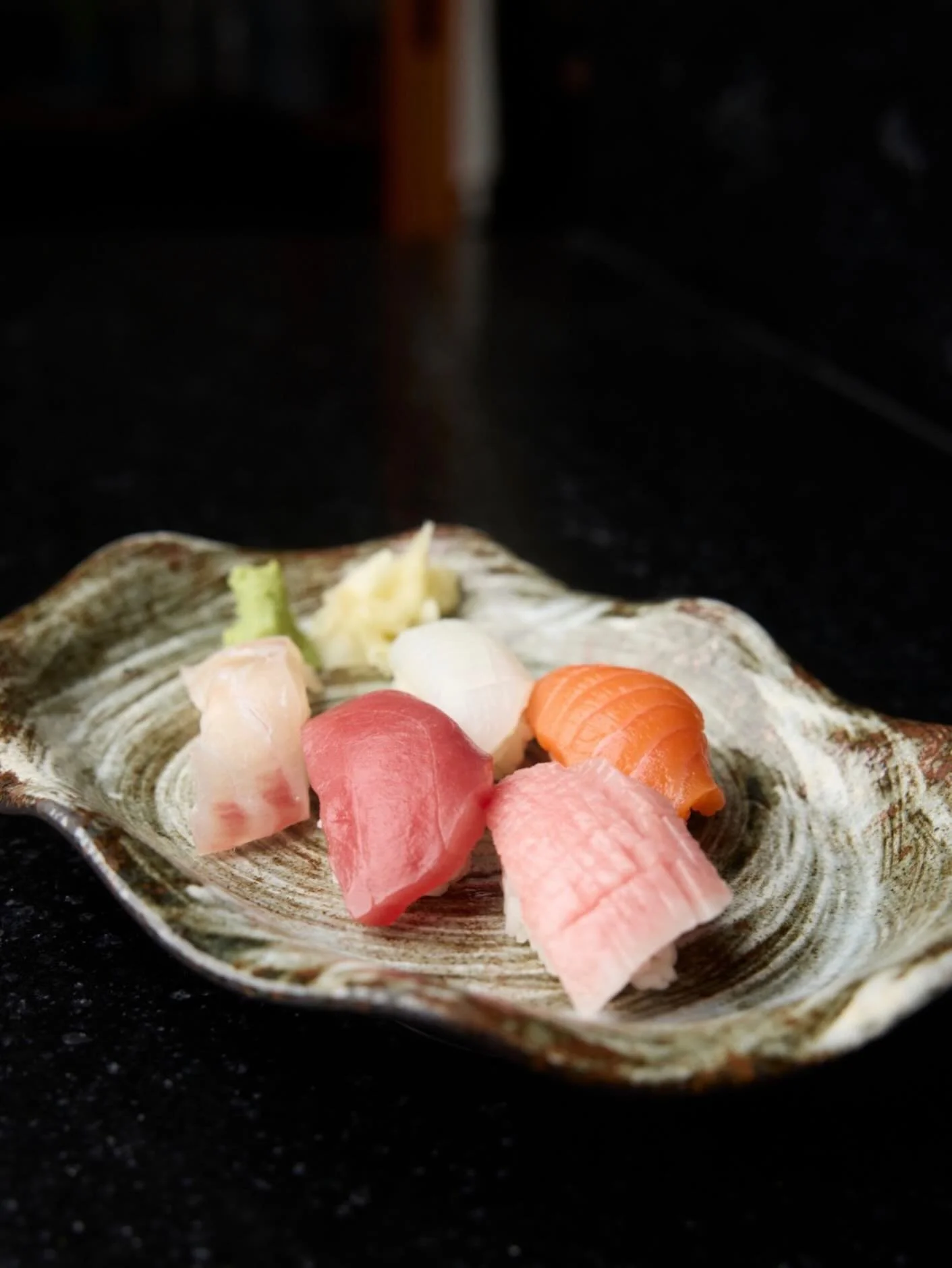 Five pieces of nigiri, chef selected and served as part of our Hatsu Omakase. This five course tasting menu is available during the first hour of every dinner service for $59 per person. Walk-ins are welcome, reservations are suggested. We look forwa