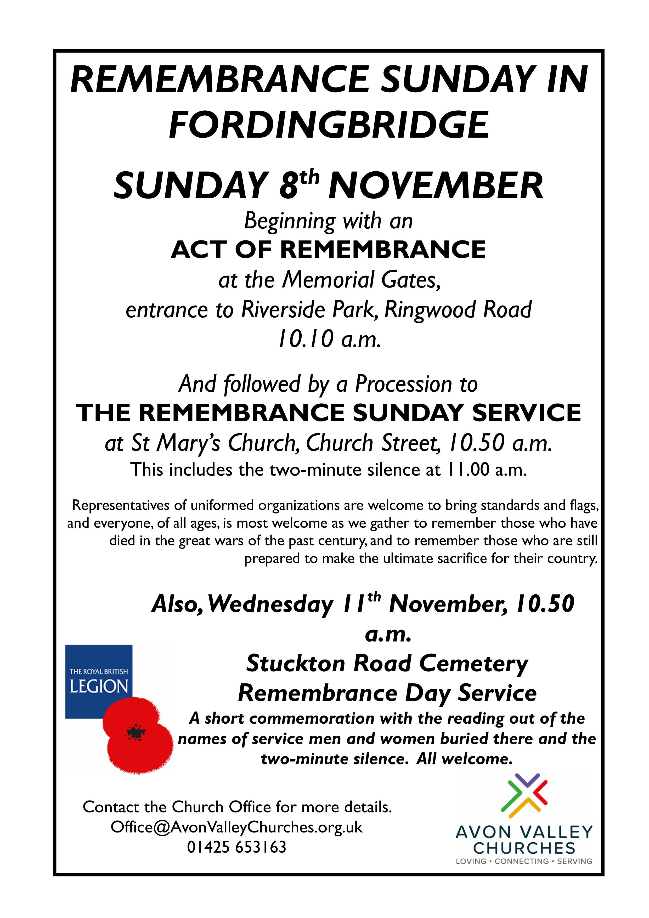 Remembrance Sunday in Fordingbridge