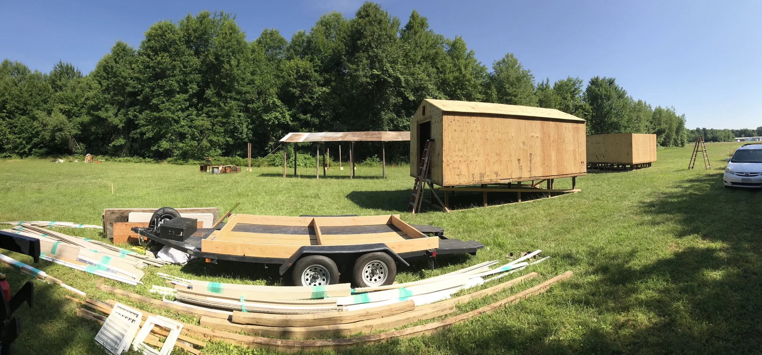 Guyana 1970 Jonestown set being constructed 