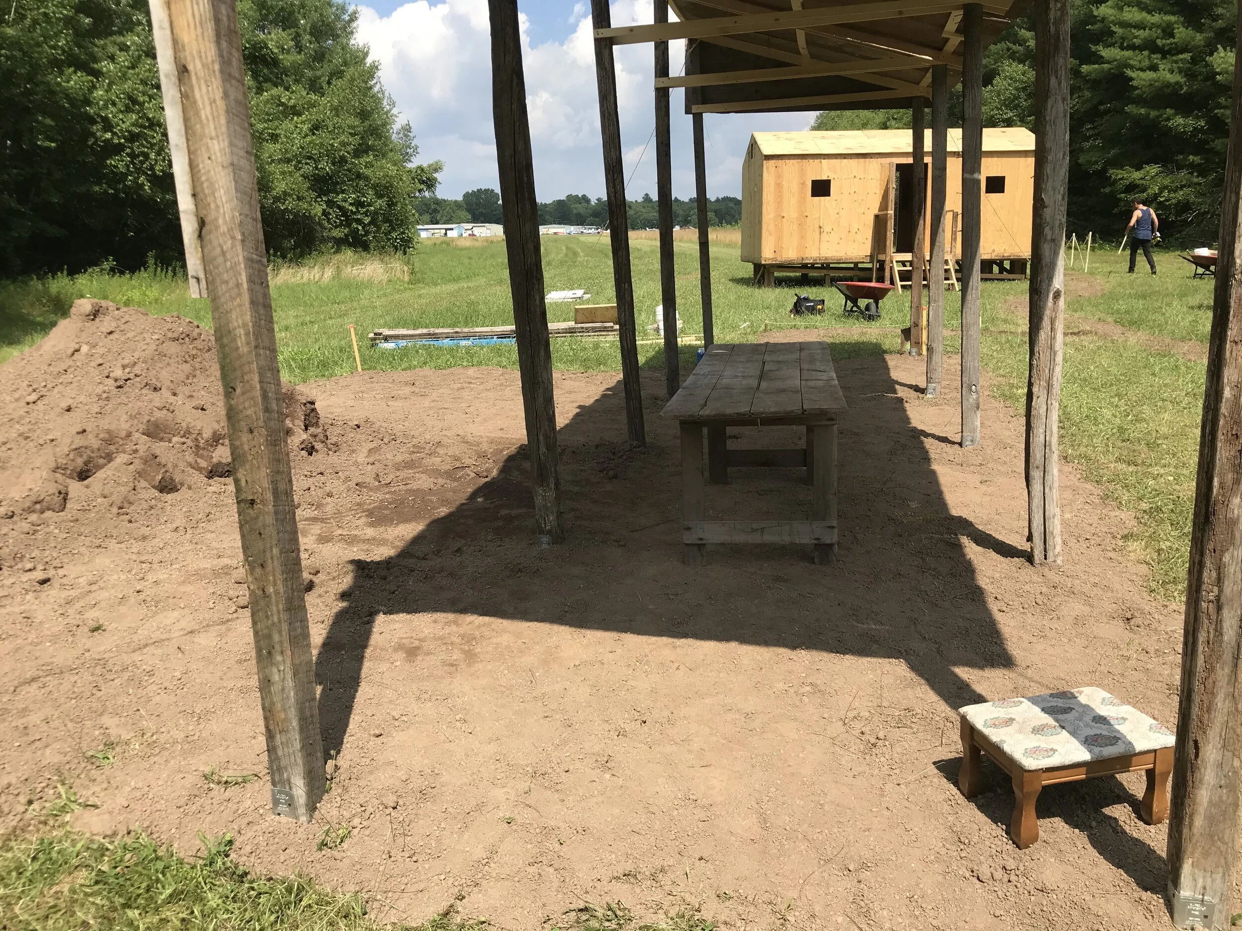 Pavilion being built 