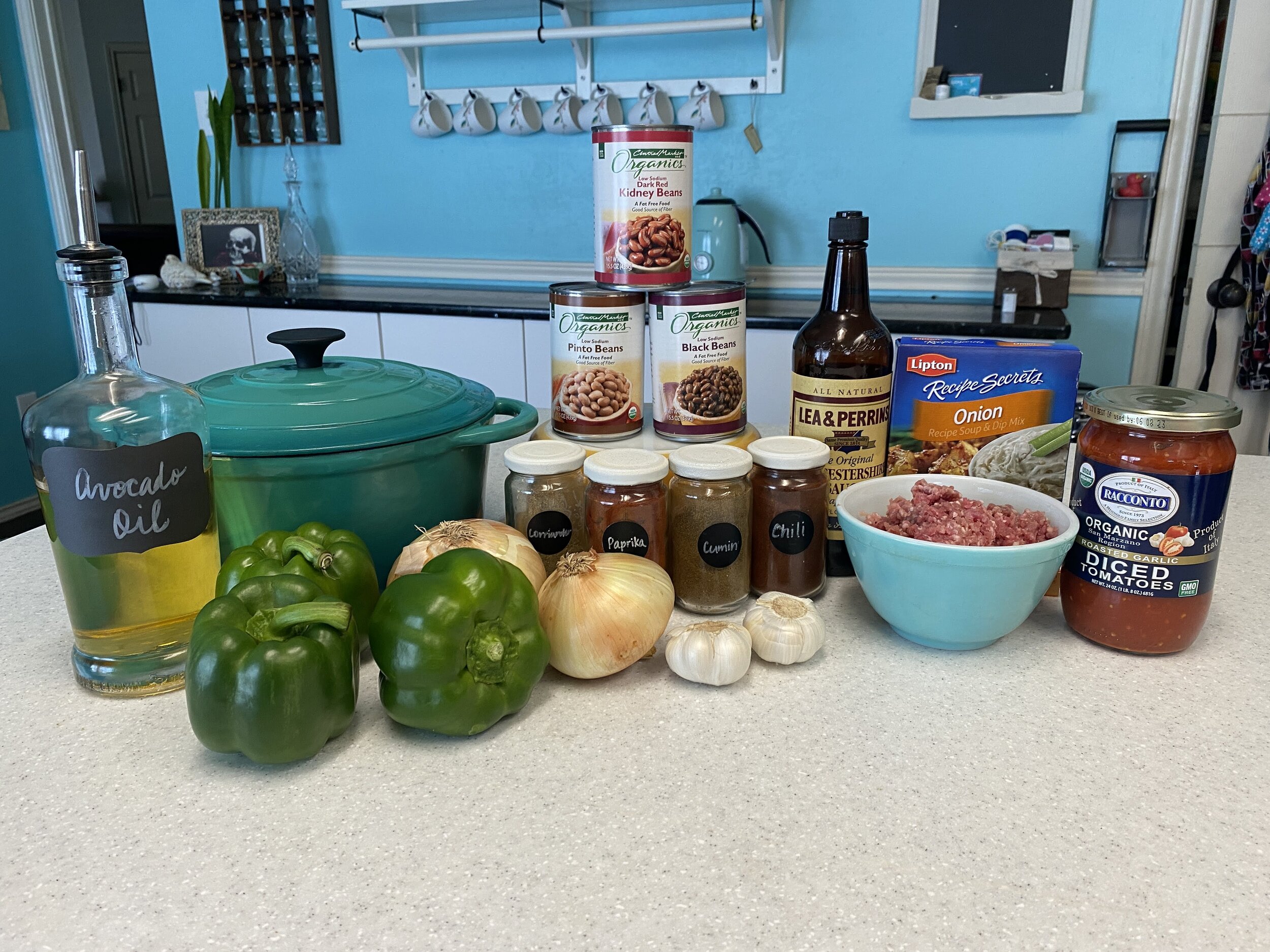 I like using avocado oil because it’s a great all purpose, neutral oil. I also get a lot of our spices whole and in bulk. We had sweet onions on hand, but feel free to use any onion you have on hand. If you don’t like crushed tomatoes, feel free to