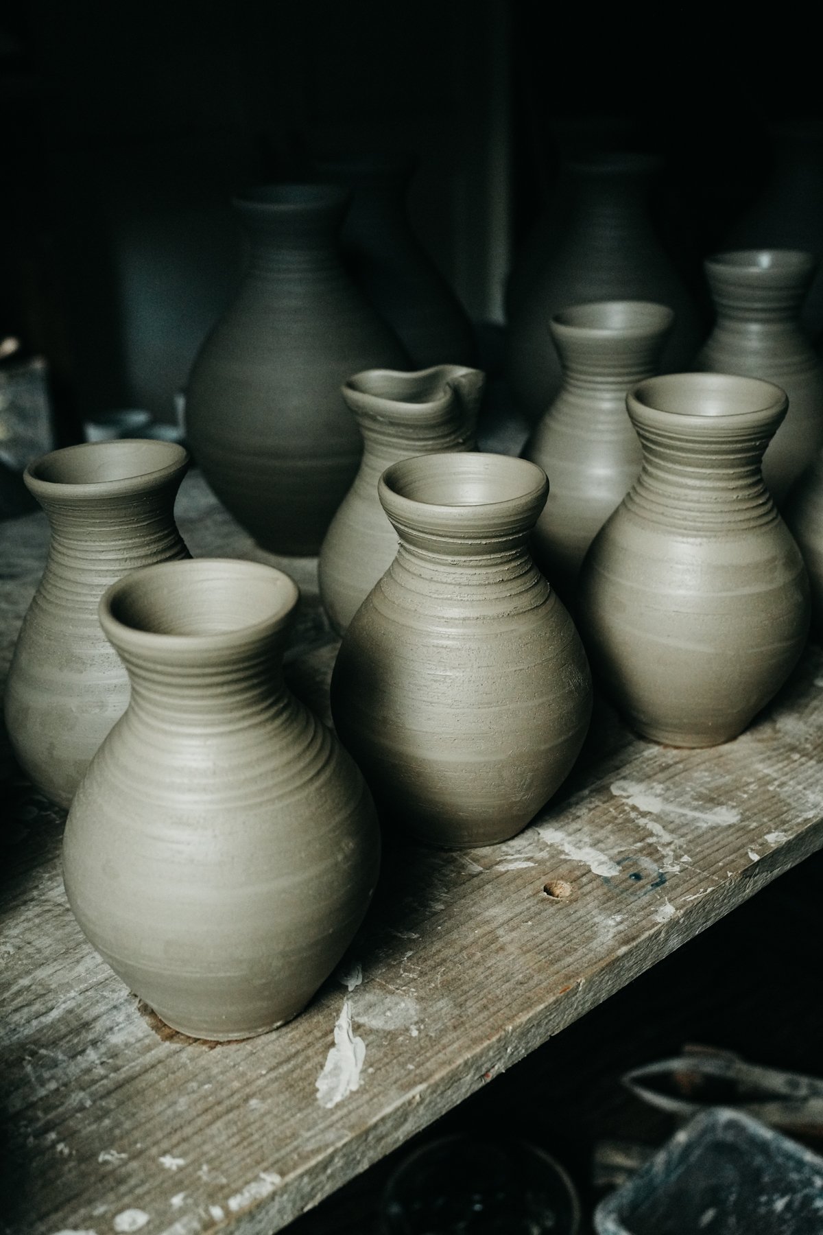 Freshly Thrown Vases