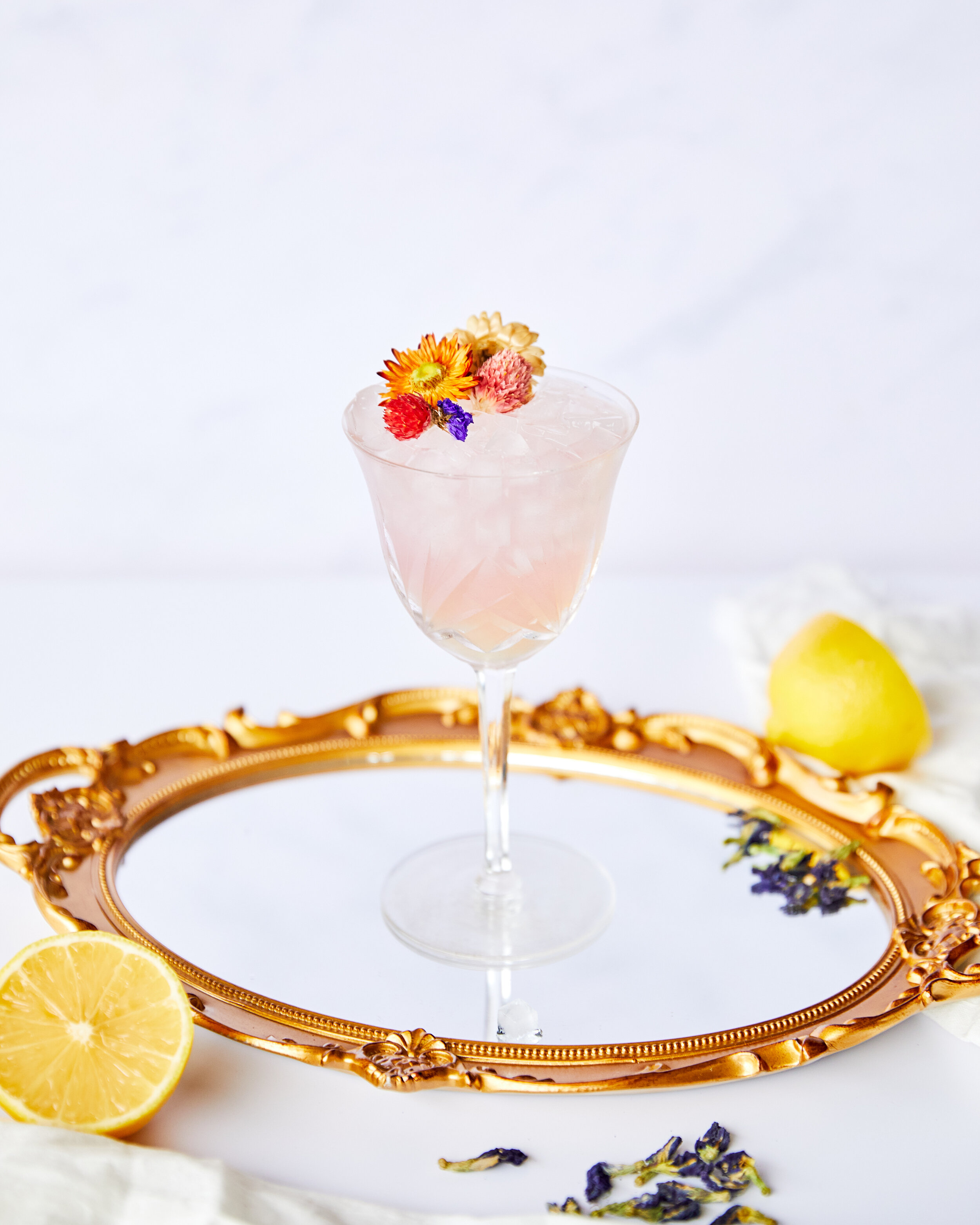 Bridgerton Inspired Butterfly Pea Flower Vodka Lemonade Cocktail