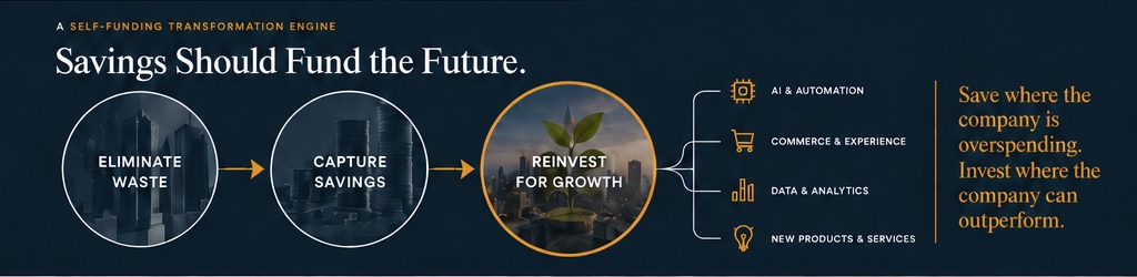 Save where the company is overspending. Invest where the company can outperform