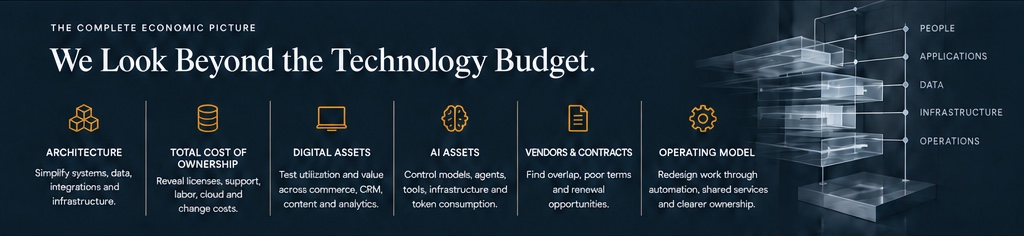 We look beyond the technology budget  to capture total cost of ownership
