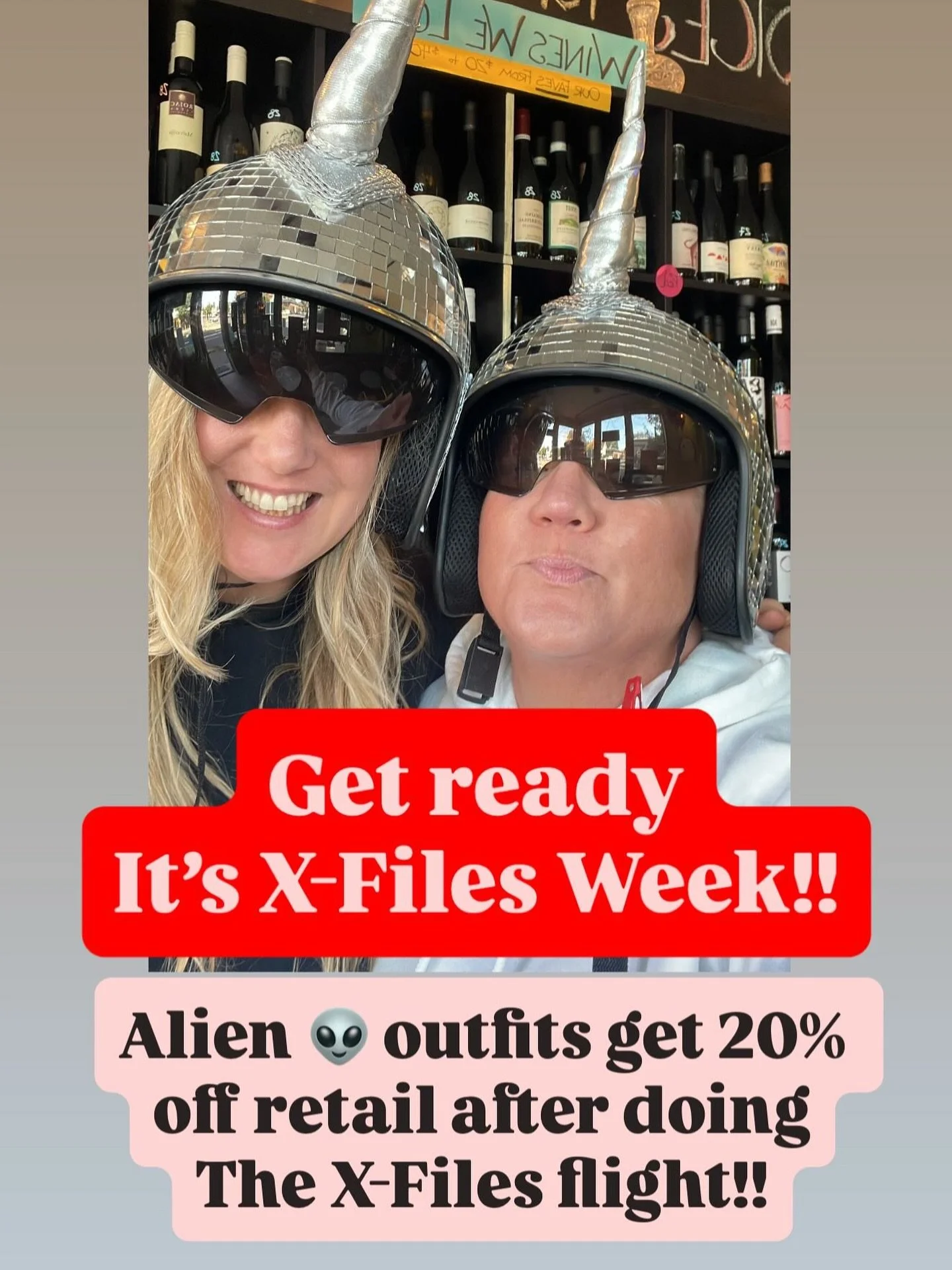 9-wine #xfiles flight 9/29&ndash;10/5. $45. All #alien #cosplay gets 20% off bottles after doing the flight! Either way, a great flight of natural wines await!! Reserve in bio link 🔗.

#scifi #mulder #scully #pdxevents