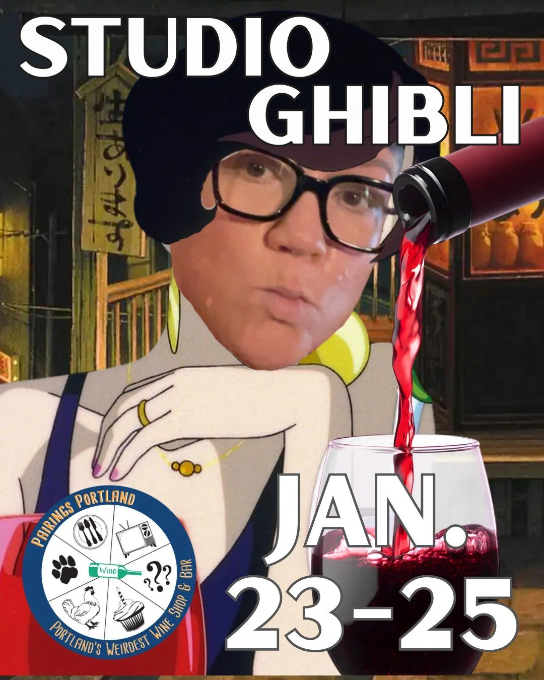 Sips &amp; Spirited Stories: A Studio Ghibli Wine Week
January 23&ndash;25

Calling all Hayao Miyazaki and Studio Ghibli fans!
Join us as we raise a glass to the international kick-off of Ghibli Fest with a week of wines inspired by the worlds we lov