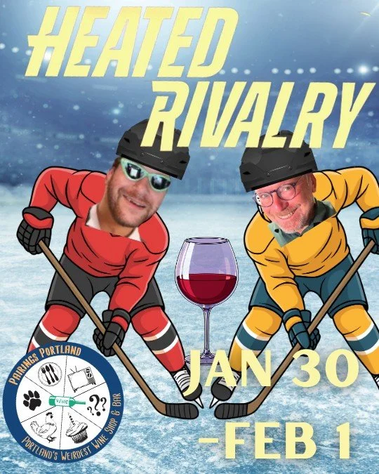 We had so much fun and you-all were so excited we've decided we're doing this again! 
So Jan 30 - Feb 1 we&rsquo;re pairing nine wines with Heated Rivalry, honoring Rachel Reid&rsquo;s beloved novel and its astonishingly faithful Canadian screen adap